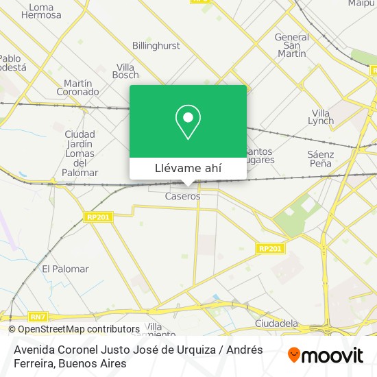 Mapa de Avenida Coronel Justo José de Urquiza / Andrés Ferreira