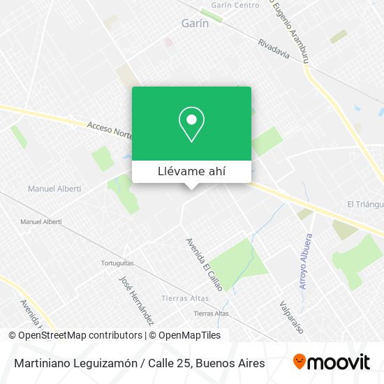 Mapa de Martiniano Leguizamón / Calle 25