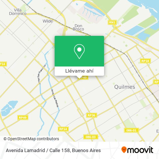 Mapa de Avenida Lamadrid / Calle 158