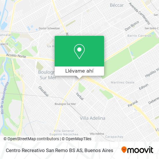 Mapa de Centro Recreativo San Remo BS AS