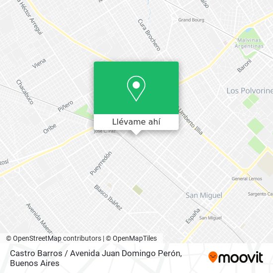 Mapa de Castro Barros / Avenida Juan Domingo Perón