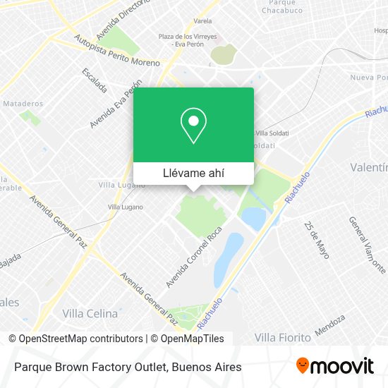 Cómo llegar a Parque Brown Factory Outlet en Distrito Federal en Colectivo,  Subte o Tren?