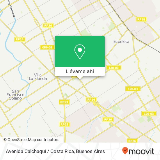 Mapa de Avenida Calchaquí / Costa Rica
