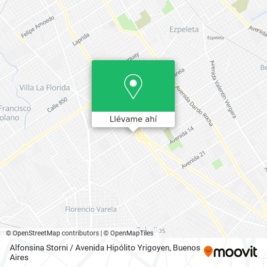 Mapa de Alfonsina Storni / Avenida Hipólito Yrigoyen