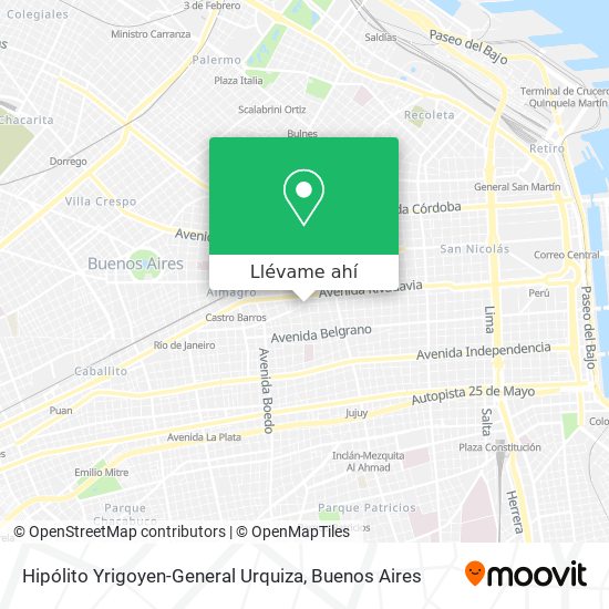 Mapa de Hipólito Yrigoyen-General Urquiza