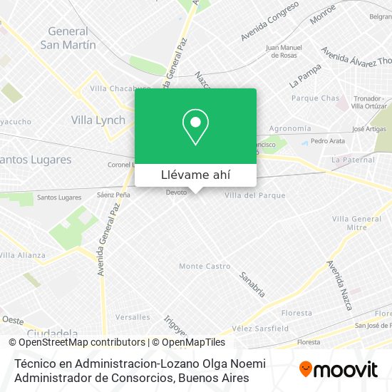 Mapa de Técnico en Administracion-Lozano Olga Noemi Administrador de Consorcios