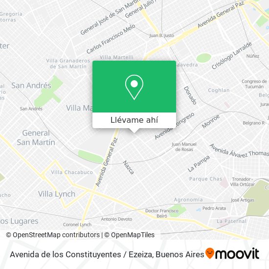 Mapa de Avenida de los Constituyentes / Ezeiza