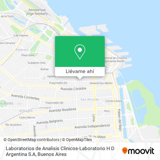 Mapa de Laboratorios de Analisis Clinicos-Laboratorio H D Argentina S.A