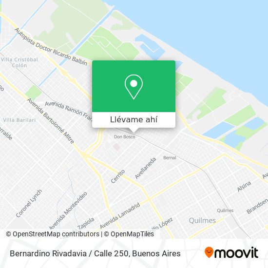 Mapa de Bernardino Rivadavia / Calle 250