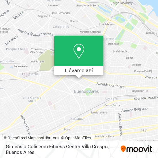 Mapa de Gimnasio Coliseum Fitness Center Villa Crespo