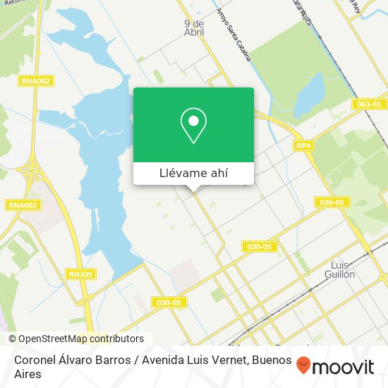 Mapa de Coronel Álvaro Barros / Avenida Luis Vernet