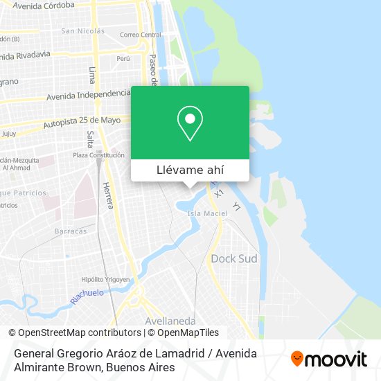 Mapa de General Gregorio Aráoz de Lamadrid / Avenida Almirante Brown