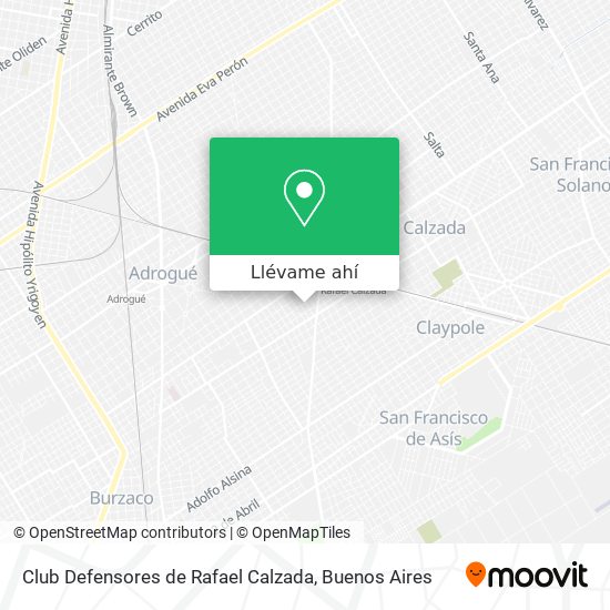Mapa de Club Defensores de Rafael Calzada