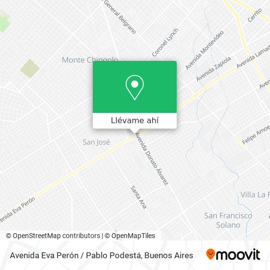 Mapa de Avenida Eva Perón / Pablo Podestá