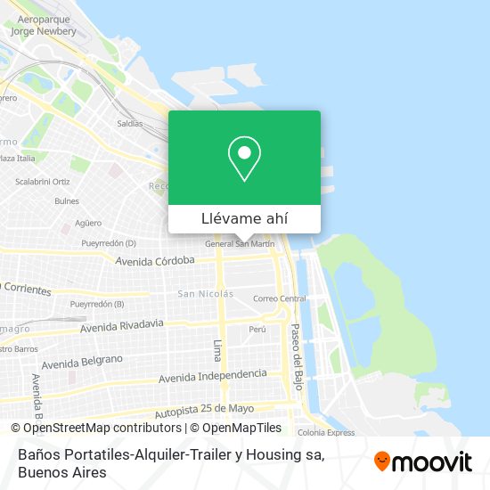 Mapa de Baños Portatiles-Alquiler-Trailer y Housing sa
