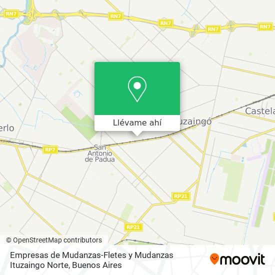 Mapa de Empresas de Mudanzas-Fletes y Mudanzas Ituzaingo Norte