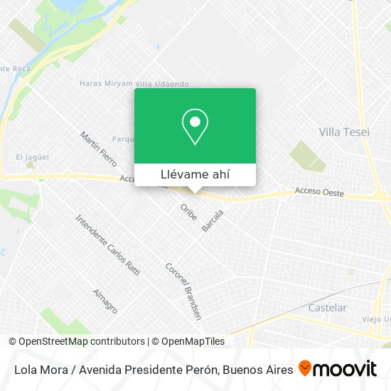 Mapa de Lola Mora / Avenida Presidente Perón
