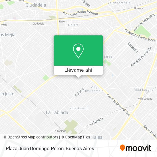 Mapa de Plaza Juan Domingo Peron