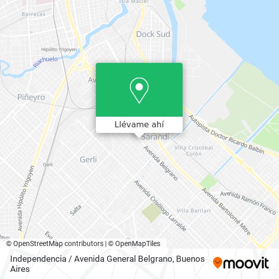 Mapa de Independencia / Avenida General Belgrano