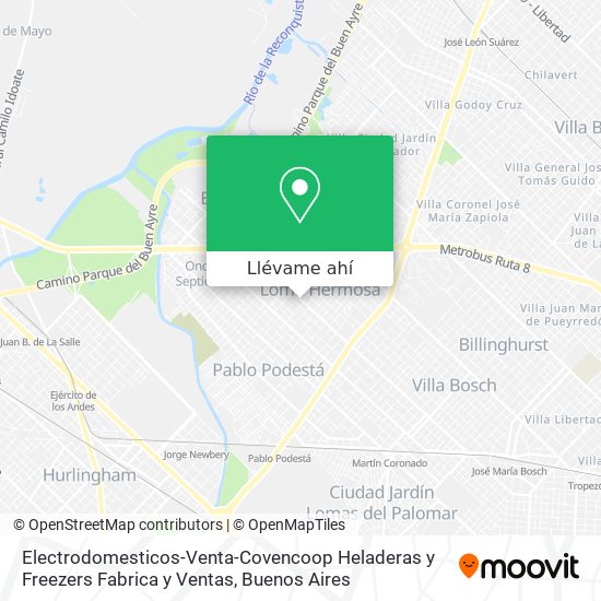 Mapa de Electrodomesticos-Venta-Covencoop Heladeras y Freezers Fabrica y Ventas
