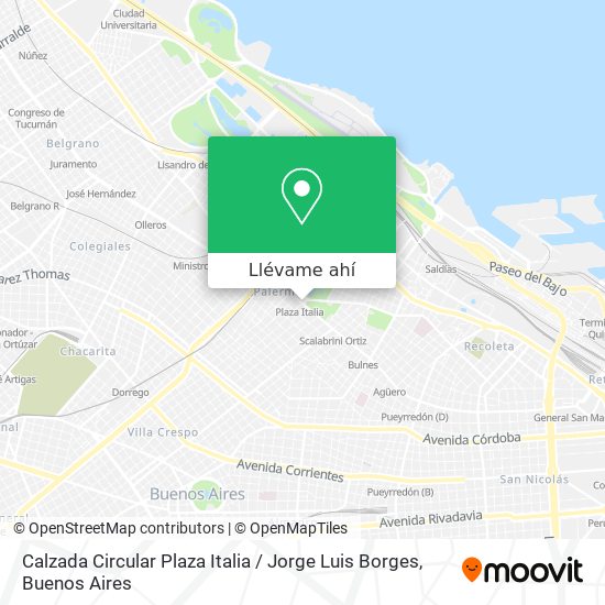 Mapa de Calzada Circular Plaza Italia / Jorge Luis Borges