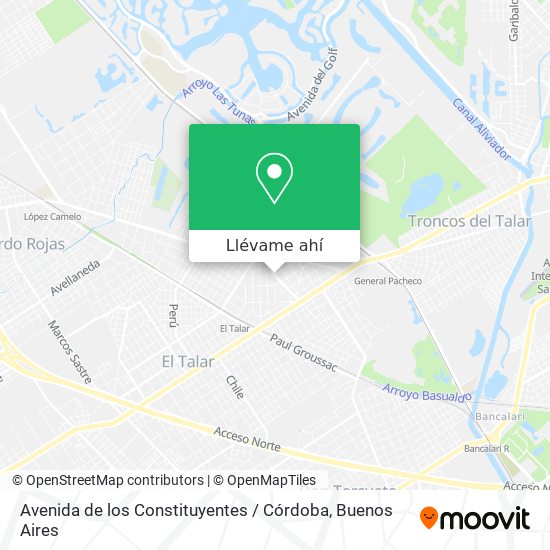 Mapa de Avenida de los Constituyentes / Córdoba