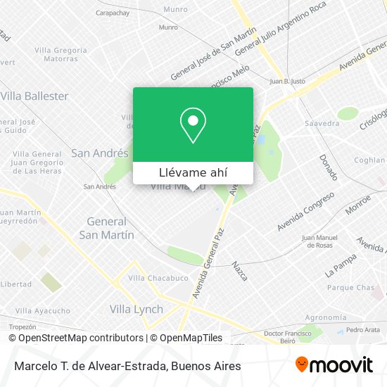 Mapa de Marcelo T. de Alvear-Estrada