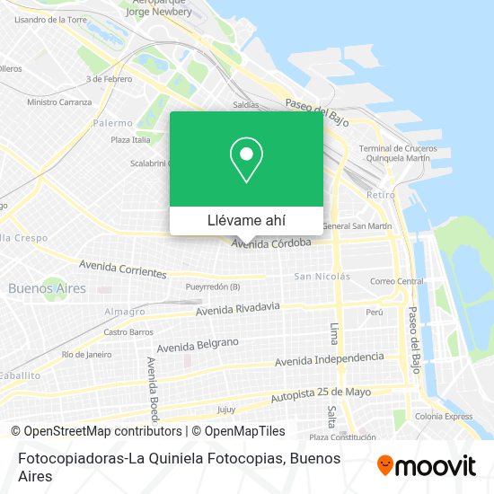 Cómo llegar a Fotocopiadoras-La Quiniela Fotocopias en Distrito Federal en  Colectivo, Tren o Subte?