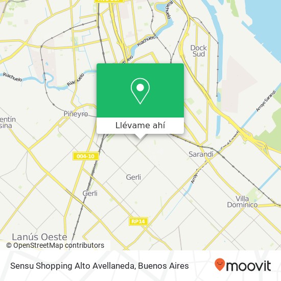 Mapa de Sensu Shopping Alto Avellaneda