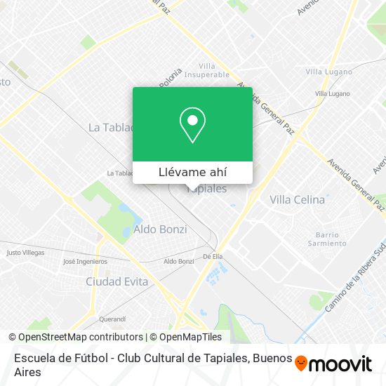 Mapa de Escuela de Fútbol - Club Cultural de Tapiales