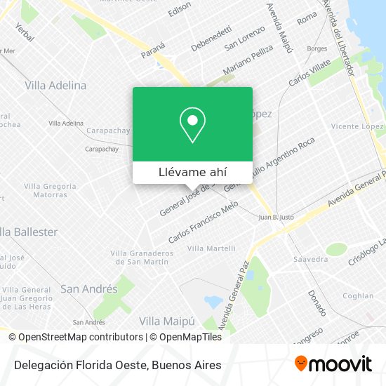 Mapa de Delegación Florida Oeste