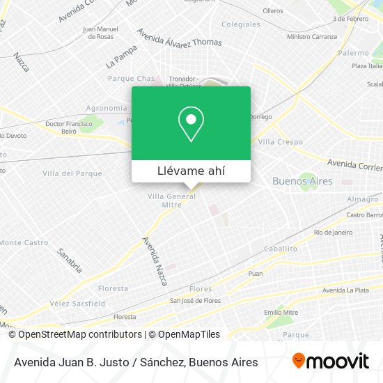 Mapa de Avenida Juan B. Justo / Sánchez