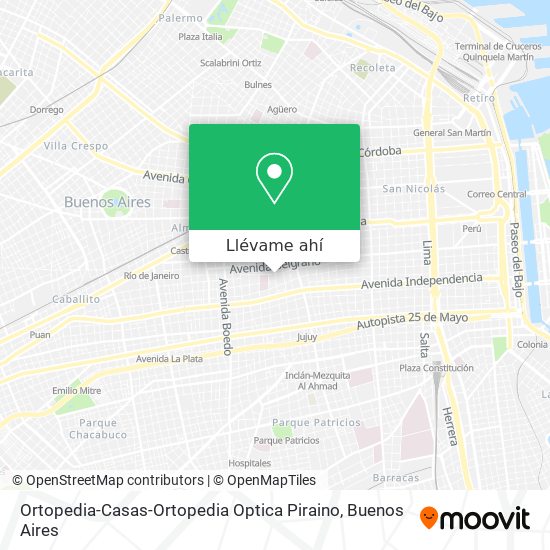 Mapa de Ortopedia-Casas-Ortopedia Optica Piraino