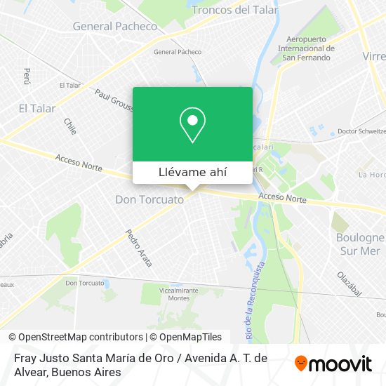 Mapa de Fray Justo Santa María de Oro / Avenida A. T. de Alvear