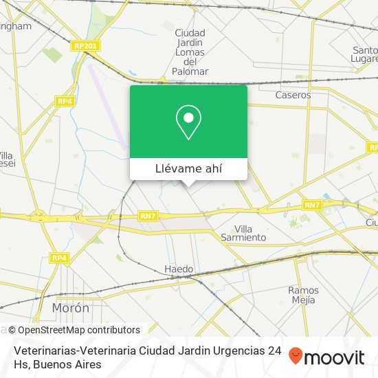 Mapa de Veterinarias-Veterinaria Ciudad Jardin Urgencias 24 Hs