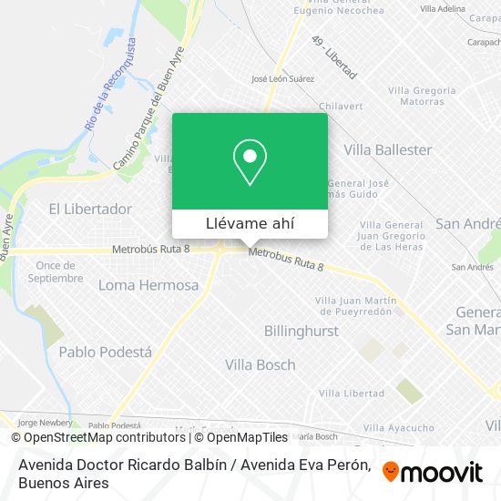 Mapa de Avenida Doctor Ricardo Balbín / Avenida Eva Perón