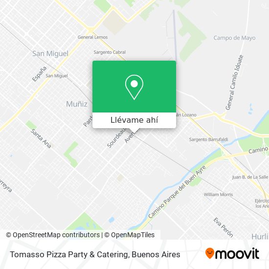 Mapa de Tomasso Pizza Party & Catering