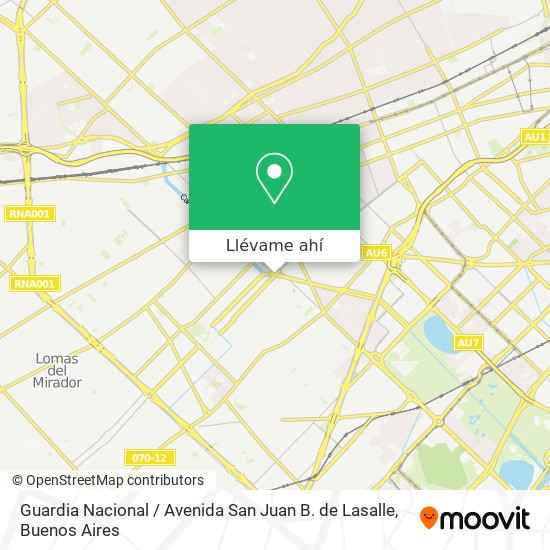 Mapa de Guardia Nacional / Avenida San Juan B. de Lasalle