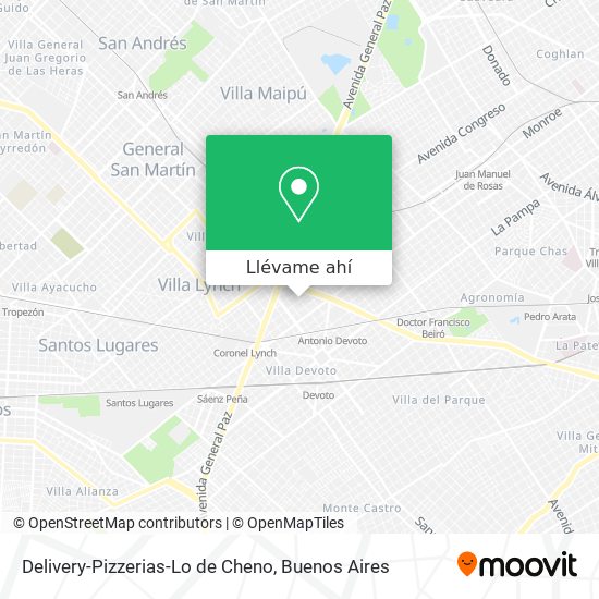 Mapa de Delivery-Pizzerias-Lo de Cheno