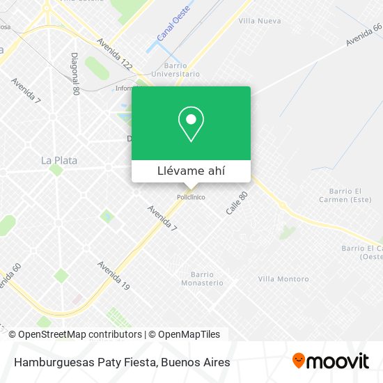 Mapa de Hamburguesas Paty Fiesta