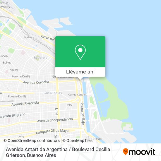 Mapa de Avenida Antártida Argentina / Boulevard Cecilia Grierson