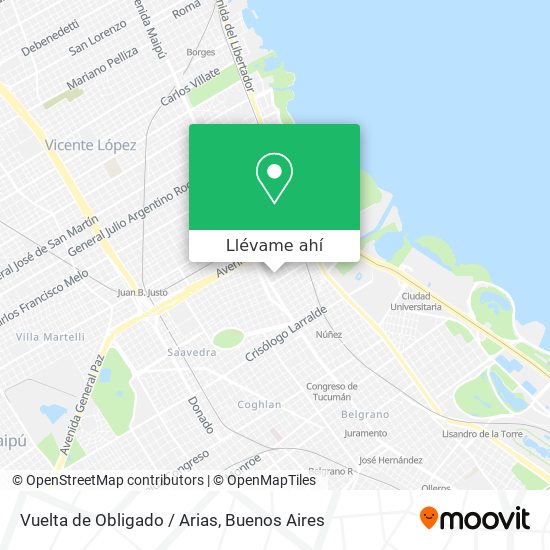 Mapa de Vuelta de Obligado / Arias