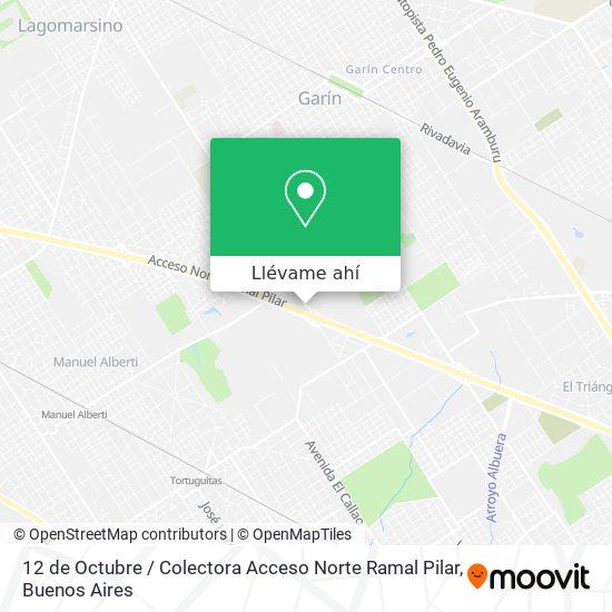 Mapa de 12 de Octubre / Colectora Acceso Norte Ramal Pilar