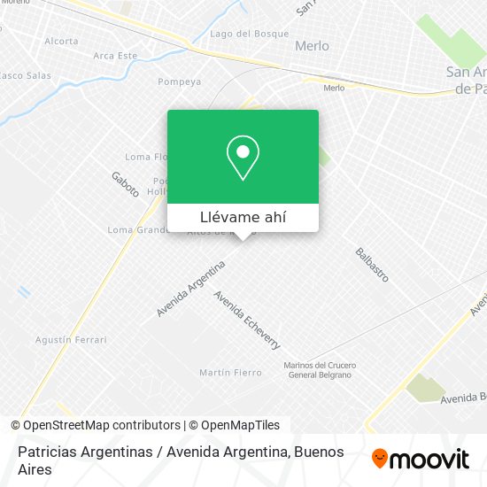 Mapa de Patricias Argentinas / Avenida Argentina