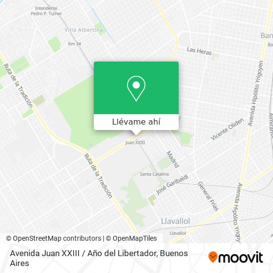 Mapa de Avenida Juan XXIII / Año del Libertador