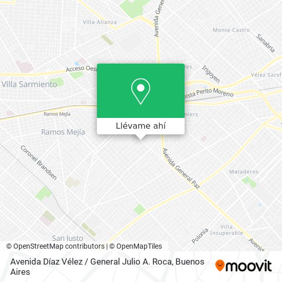 Mapa de Avenida Díaz Vélez / General Julio A. Roca