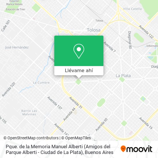 Mapa de Pque. de la Memoria Manuel Alberti (Amigos del Parque Alberti - Ciudad de La Plata)