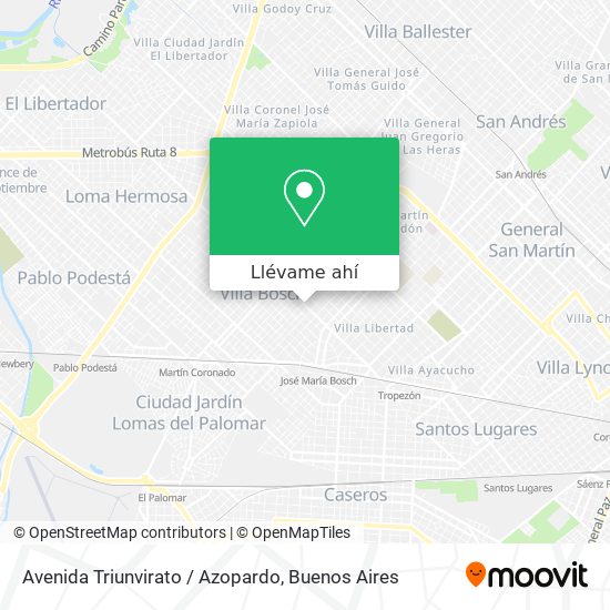 Mapa de Avenida Triunvirato / Azopardo