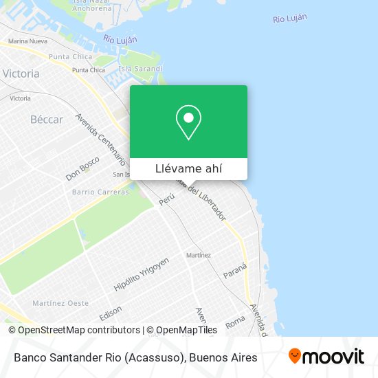 Mapa de Banco Santander Rio (Acassuso)