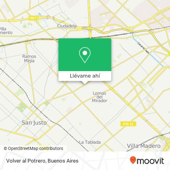 Mapa de Volver al Potrero